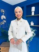 Carol Detailed Tweed Jacket Cream image