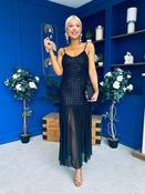 Karly Detailed Sequin Occasion Dress Black