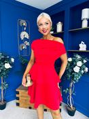 Pippa Double Frill Mini Dress Red image