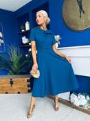 Meghan Bow Detail Midi Dress Teal image
