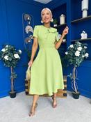 Meghan Bow Detail Midi Dress Green image