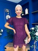 Gina Embellished Puff Sleeve Mini Dress Berry image
