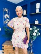 Sara Detailed Mini Dress Floral Yellow image
