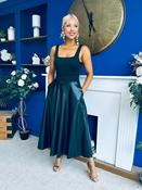Frankie Faux Leather A-line Midi Dress Black image