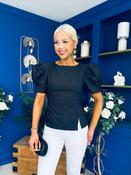 Alexandra Puff Sleeve Top Black image