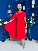 Caoimhe Cape Detail Midi Dress Red image