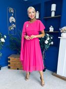 Caoimhe Cape Detail Midi Dress Hot Pink image