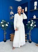 Cait Crochet Top &amp; Chiffon Skirt Set Cream