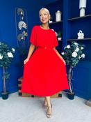 Monica Pleated Midi Dress Red image