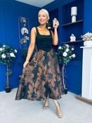Kerri Floral Jacquard A-Line Midi Dress Black image