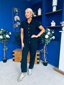 Marissa Short Sleeve Denim Jumpsuit Black image