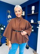 Ruth Belted Cape Chocolate image