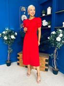 Chloe Gathered Detail Midi Dress Red