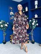 Angela Maxi Shirt Dress Animal Brown image