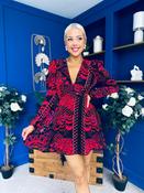 Jules Long Puff Sleeve Mini Dress Abstract Black image