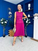 Doireann Pleat Detail Midi Dress Berry image