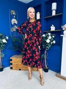 Perry Full Sleeve Midi Dress Floral Black