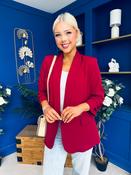 Ciara Ruched Sleeve Blazer Wine image