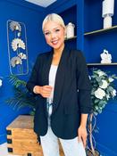 Ciara Ruched Sleeve Blazer Black