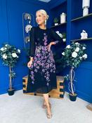 Bernice Full Sleeve Midi Dress Black Floral Purple image