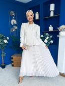 Diana Embellished Jacket &amp; Pleated Skirt Set Cream