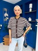 Helena Detailed Light Knit Cardi Chocolate