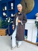 Juliette Button Detail Trench Coat Chocolate