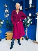 Claudia Detailed Trench Coat Wine PRE ORDER Arriving 8 Sep