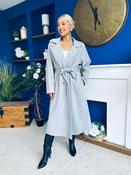Claudia Detailed Trench Coat Grey