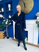 Claudia Detailed Trench Coat Navy