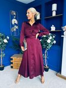 Kira Wrap Detail Maxi Shirt Dress Wine