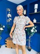 Ami Sequin Tulip Sleeve Mini Dress Ivory