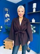 Tara Detailed Cape Jacket Chocolate