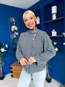 Riadh Detailed Hounstooth Jacket White Black