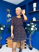 Leanne Ruched Detail Mini Dress Polka Chocolate