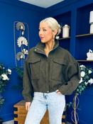 Sophia Detailed Bomber Jacket Khaki