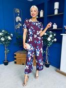 Erin Culotte Jumpsuit Floral Burgundy image