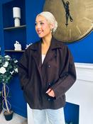 Jackie Button Detail Jacket Chocolate
