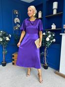 Brooklyn Bow Detail Satin Midi Dress Violet image