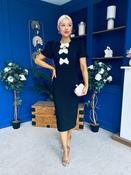 Emma Cut Out Bow Midi Dress Black image