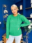 Freya Detailed Knitted Jumper Green image