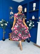Tracey Detailed Midi Dress Floral Chocolate image