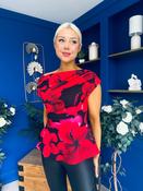 Heather Pleat Detail Top Floral Rouge image