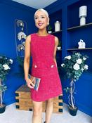 Pauline Tweed Gold button Mini Dress Ruby image