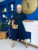 Siofra Bow Detail Midi Dress Black image