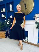 Keegan Gold Broach Detail Midi Dress Black image