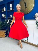 Keegan Gold Brooch Detail Midi Dress Red image