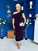 Donna Embellished Velvet Midi Dress Burgundy image