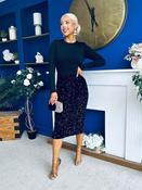Kelsey Velvet Sequin 2 in 1 Long Sleeve Midi Dress Black image