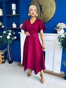 Tammie Dipped Hem Midi Dress Wine image